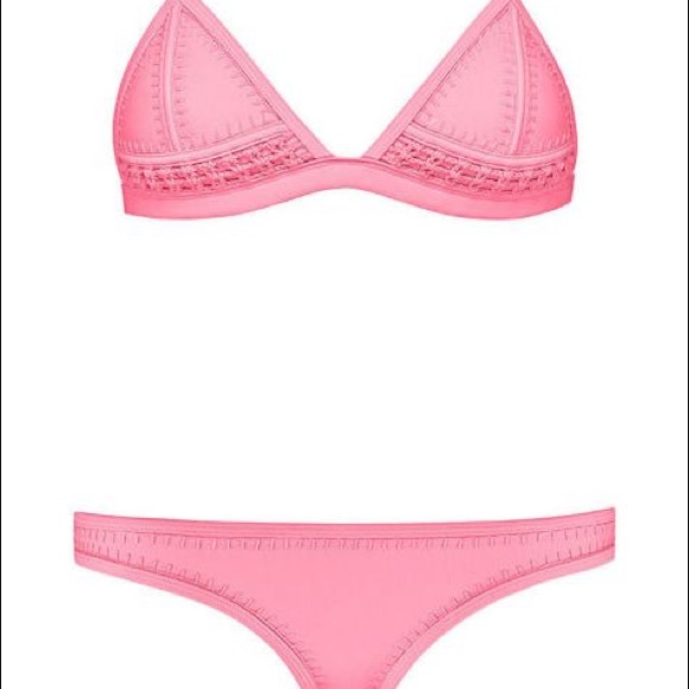 TRIANGL pink on pink triangle bathing suit set